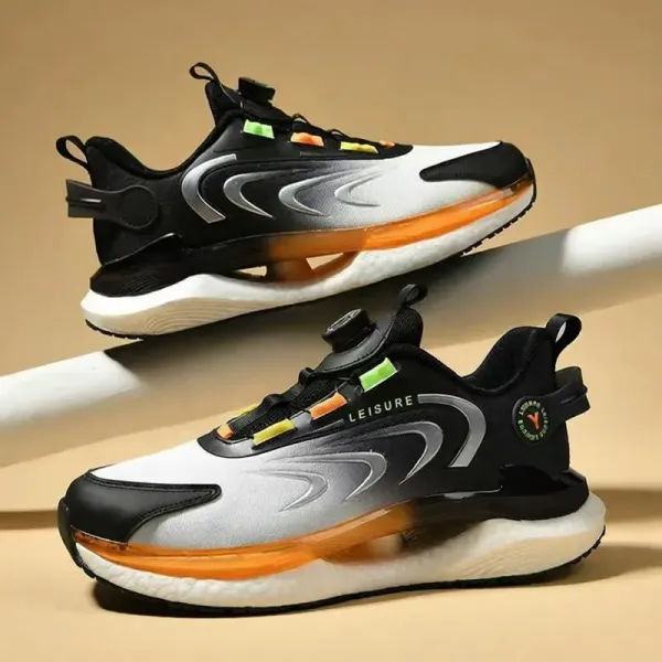Design Leisure Running Shoes Black White Orange Transparent Sneakers - 1