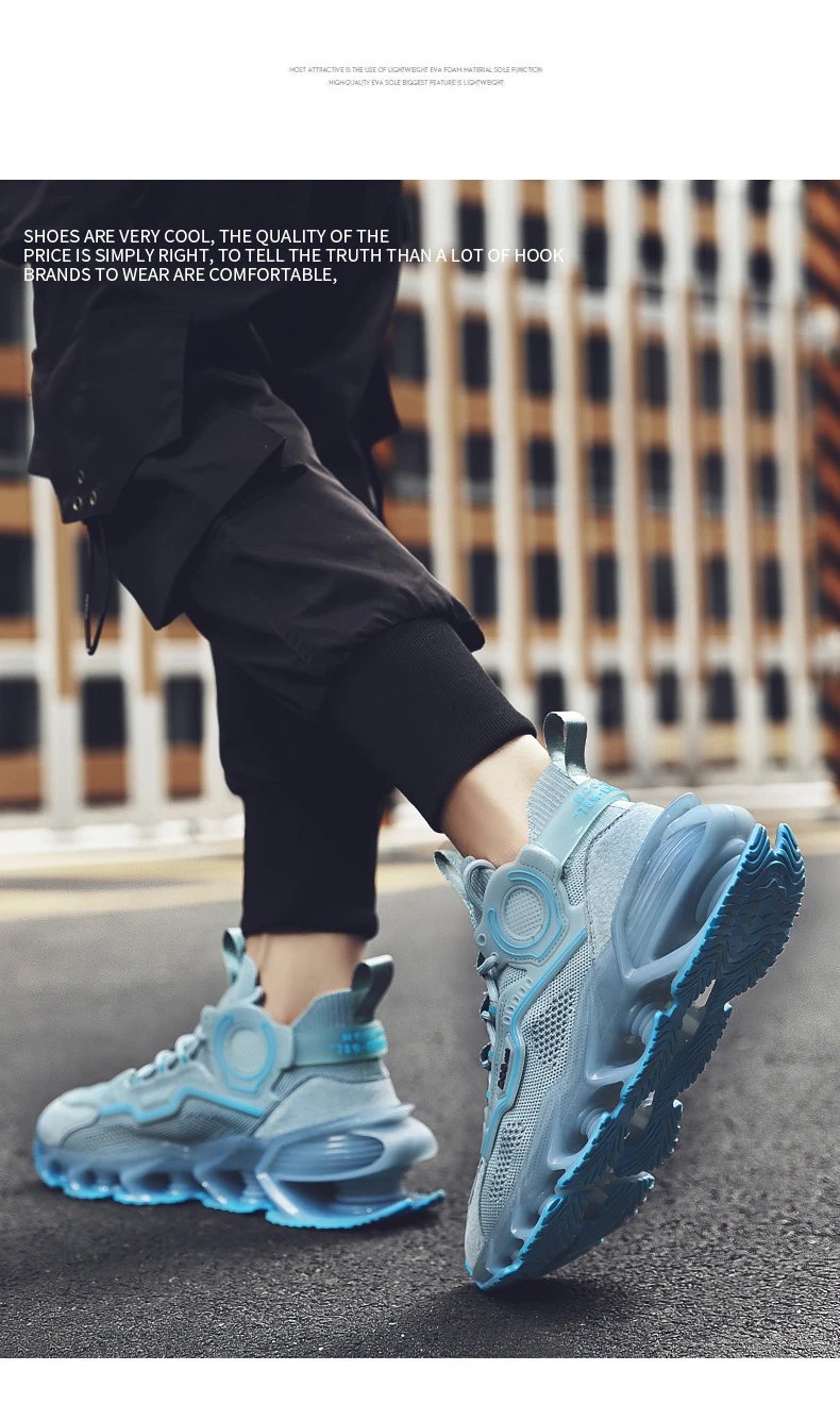 Design Flame Print Chunky Sneakers White Blue Multicolor - 36
