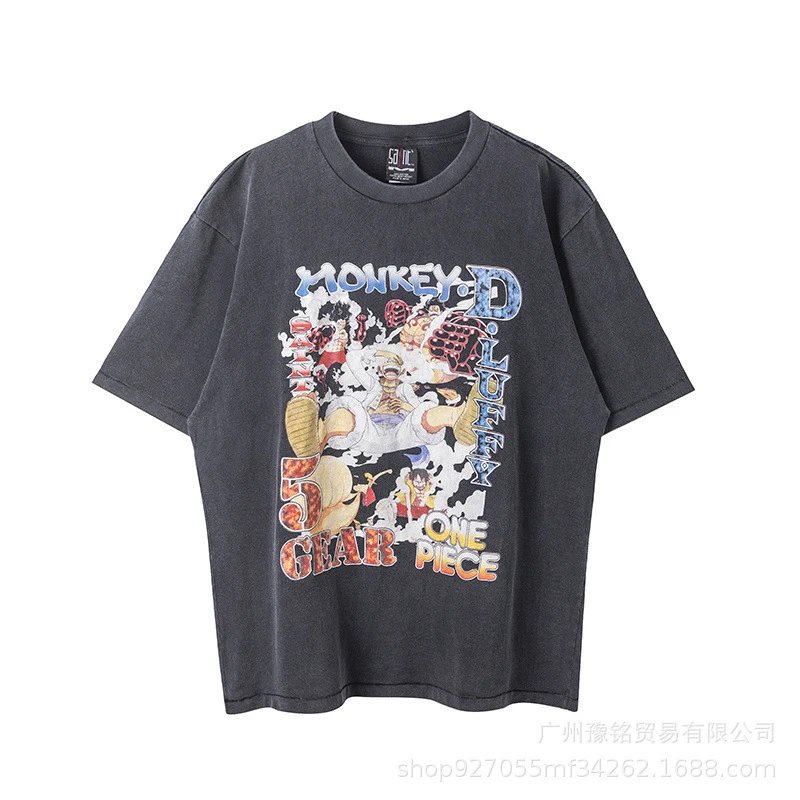 Design Saint Graphic Print Oversized T-Shirt Charcoal - 34