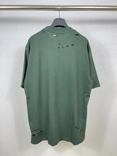 Balenciaga Lenciaga Distressed Oversized T-Shirt White - 20