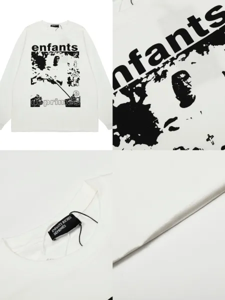 Design Graphic Print Long Sleeve T-Shirt Black - 5