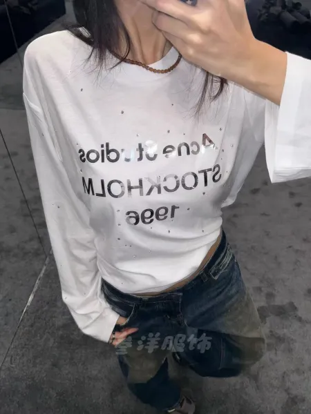 Acne Studios x aeae Stockholm Graphic Long-Sleeve T-Shirt White - 1