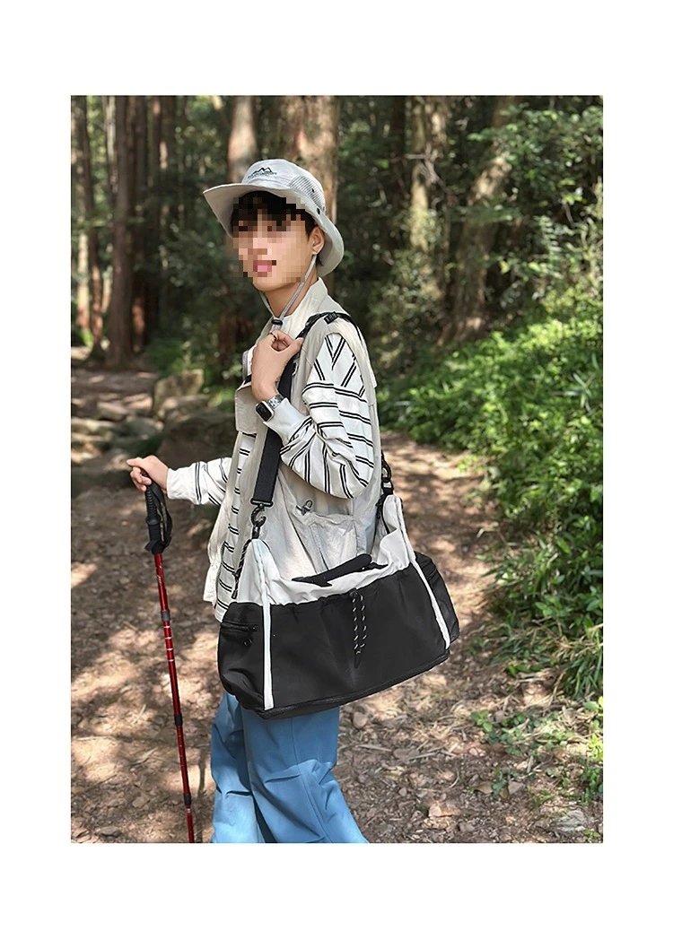 Design Duffle Bag Beige and Gray Travel Bag - 17