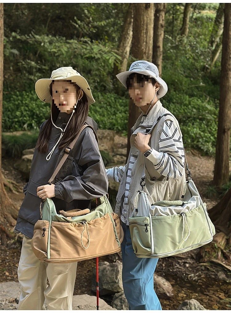 Design Duffle Bag Beige and Gray Travel Bag - 31
