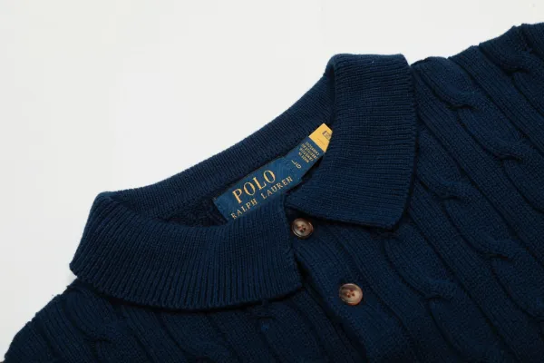 Polo Ralph Lauren Cable Knit Short Sleeve Sweater Purple - 11