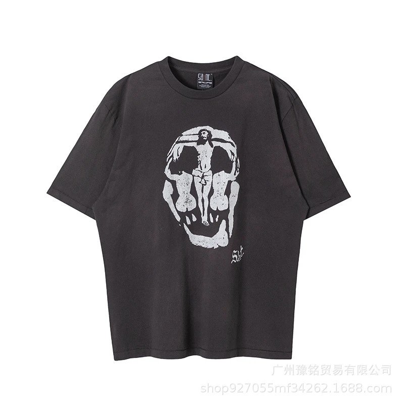 Design Saint Graphic Print Oversized T-Shirt Charcoal - 48