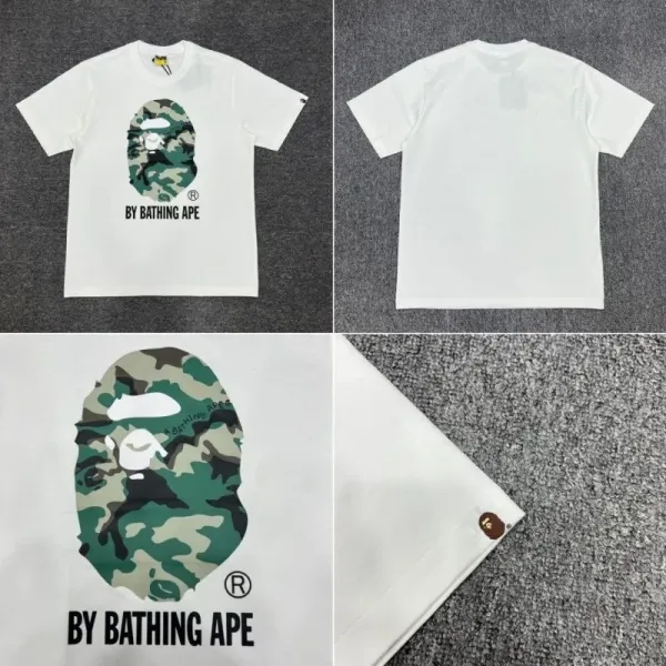 A Bathing Ape Camo Ape Head White T-Shirt - 1