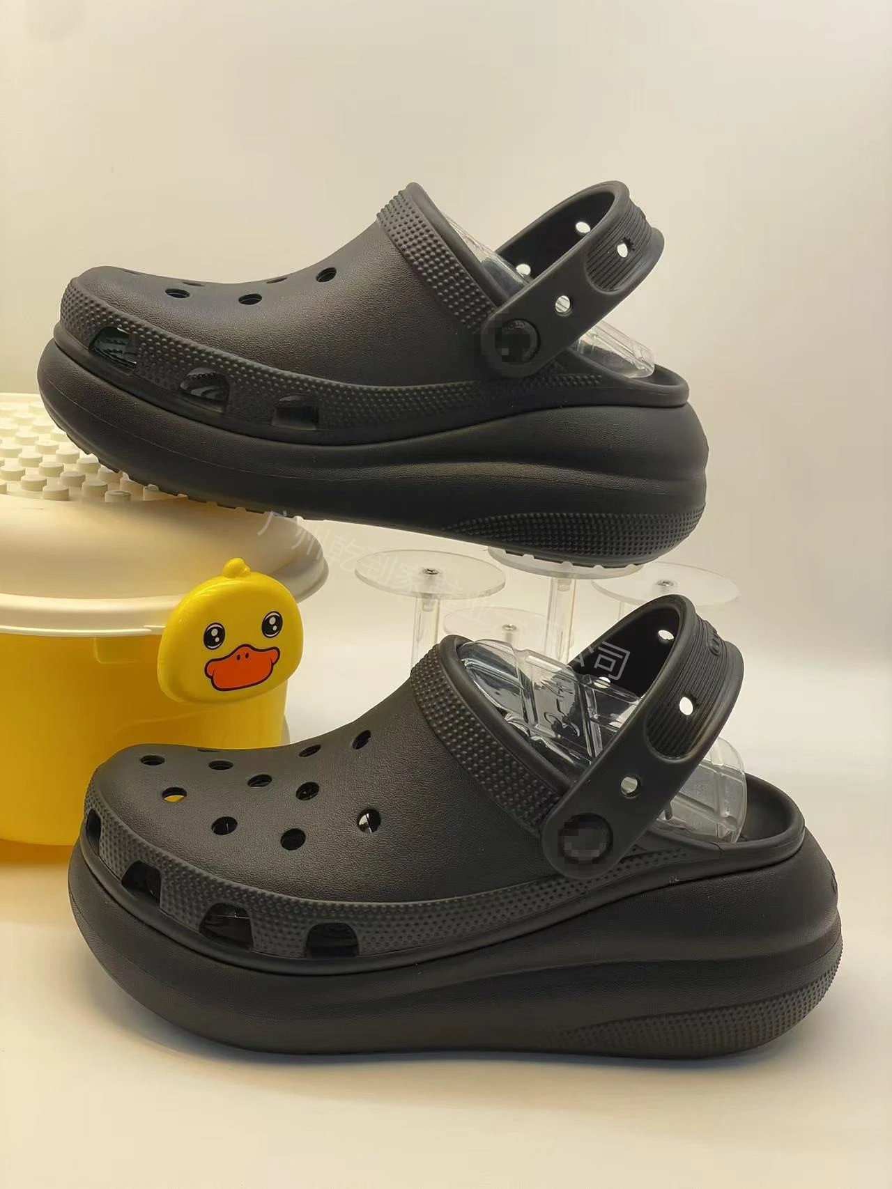 Crocs Classic Platform Clog Black Shoes Sandals - 4