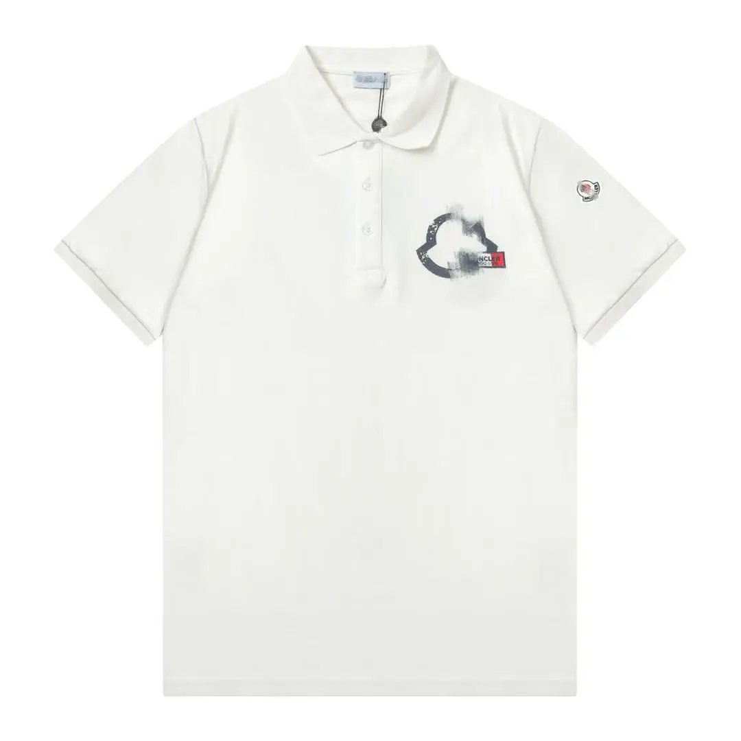 Moncler Polo White with Logo Print Polo Shirt - 3