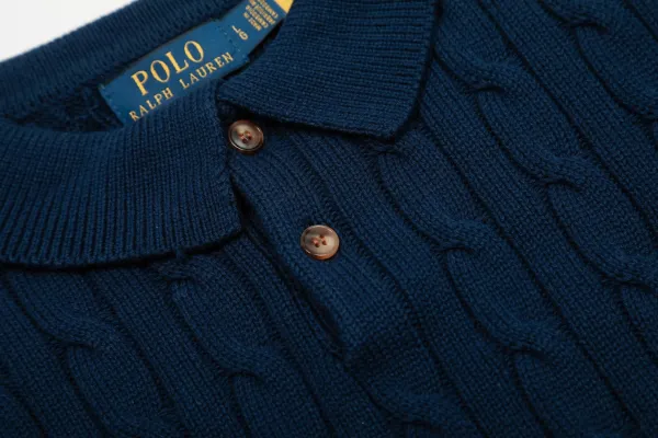 Polo Ralph Lauren Cable Knit Short Sleeve Sweater Purple - 12