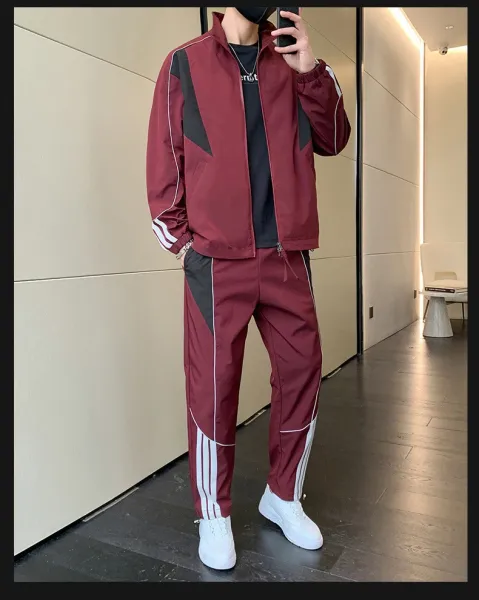 Nike Tracksuit Burgundy Black White - 16
