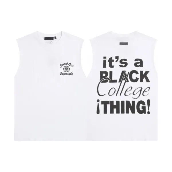 Fear of God Essentials 'It's a Black College Thing!' Sleeveless Top White Vest Top - 1