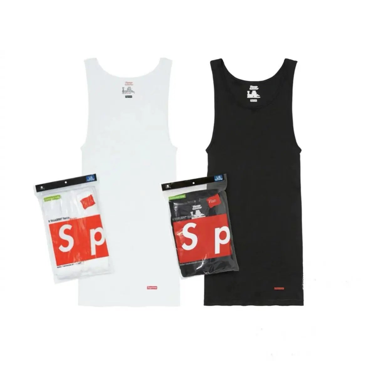 Supreme x Hanes Tagless Box Logo Black Vest Top - 7
