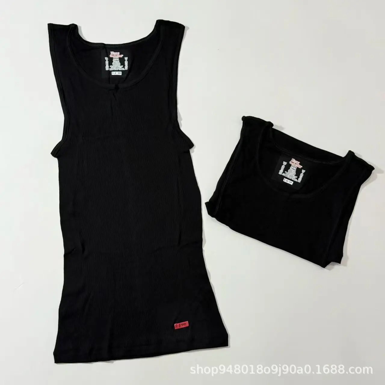 Supreme x Hanes Tagless Box Logo Black Vest Top - 12