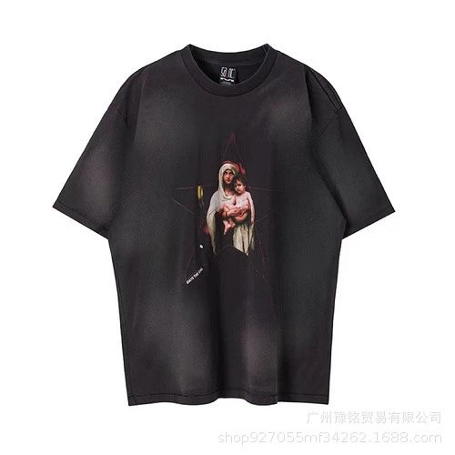 Design Saint Graphic Print Oversized T-Shirt Charcoal - 18