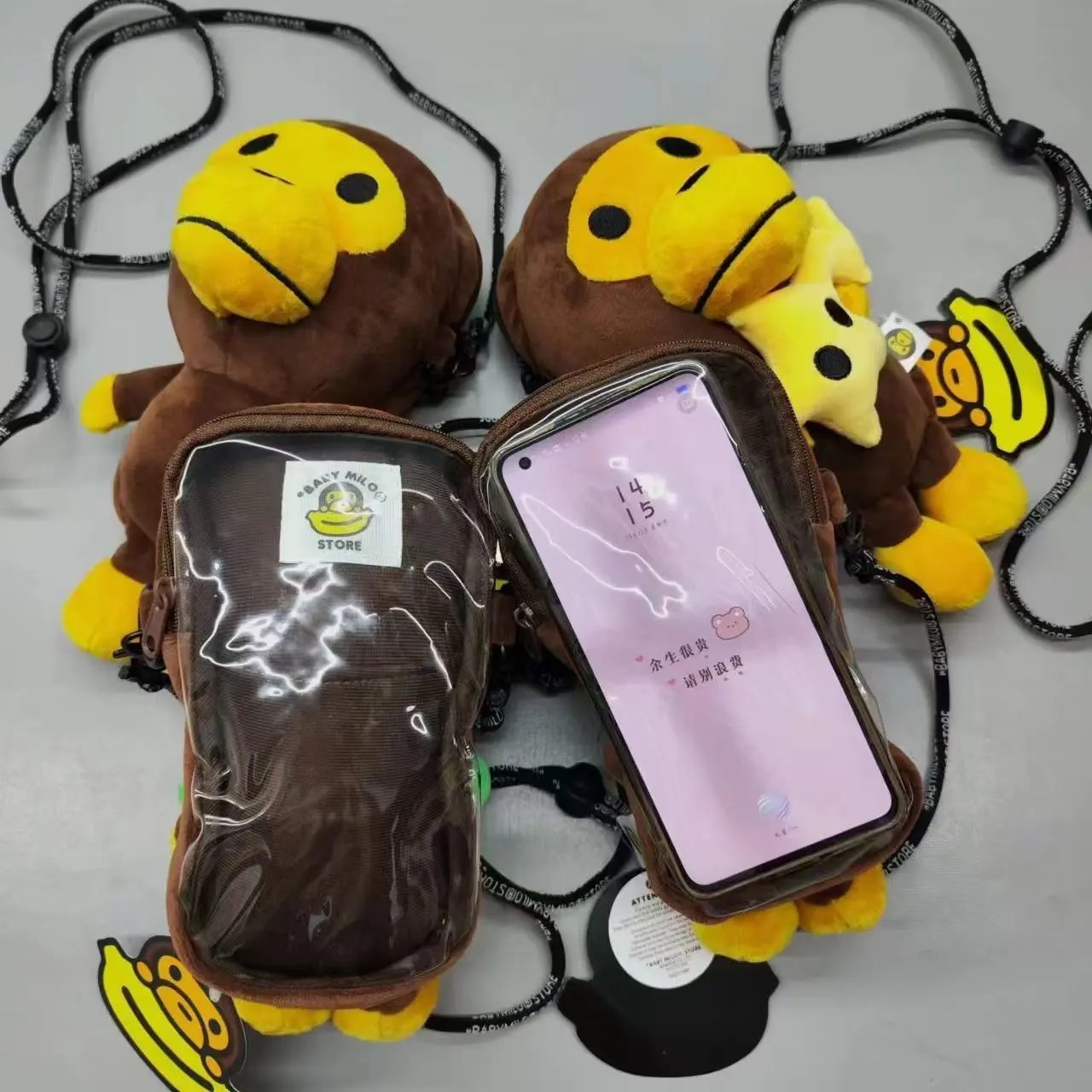 A Bathing Ape Baby Milo Donut Plush Crossbody Bag Brown - 4