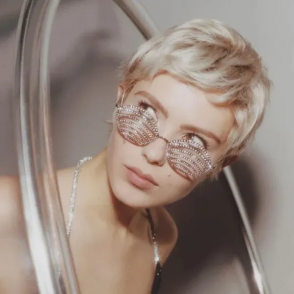 Swarovski Crystal-Embellished Eyewear Silver Sunglasses - 1