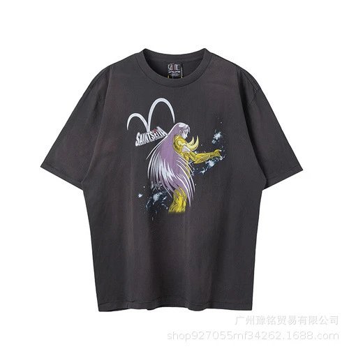 Design Saint Graphic Print Oversized T-Shirt Charcoal - 33