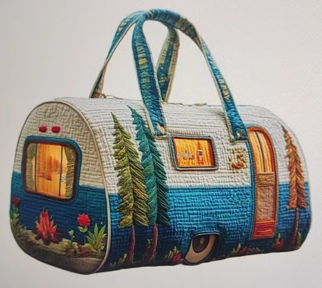 Design Volkswagen Bus Quilted Duffle Bag Multicolor - 4