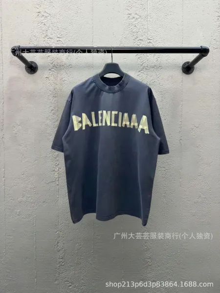 Balenciaga Logo Print Oversized T-Shirt Dark Gray - 1