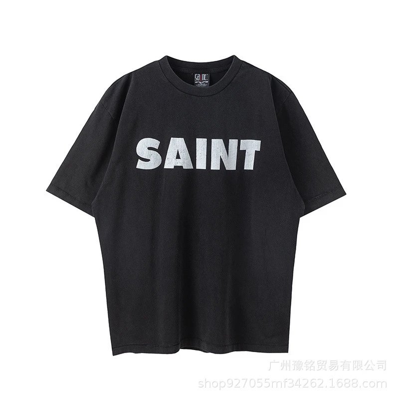 Design Saint Graphic Print Oversized T-Shirt Charcoal - 45