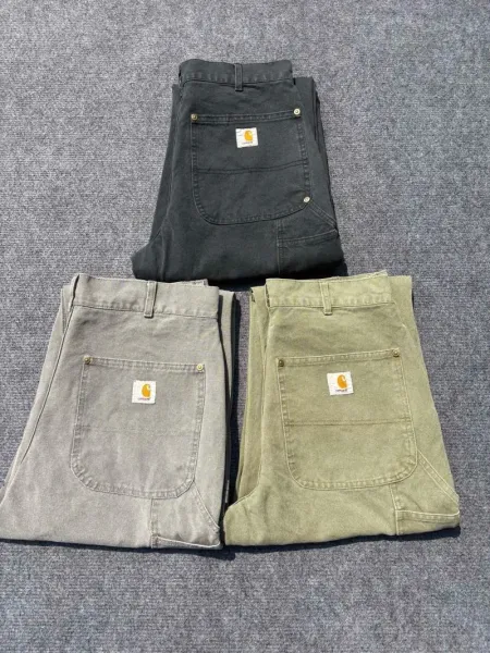 Carhartt Double Knee Work Pants Olive Green Pants - 8