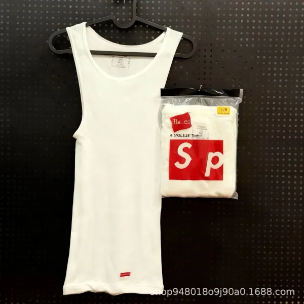 Hanes x Supreme Box Logo Tank Top White Vest-Top - 1