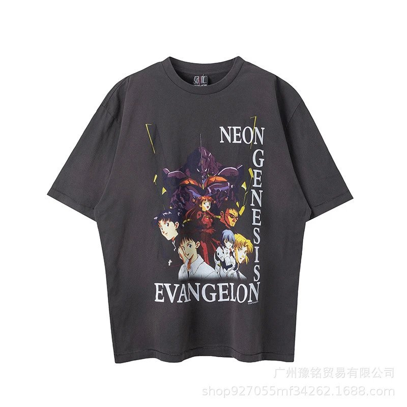 Design Saint Graphic Print Oversized T-Shirt Charcoal - 30