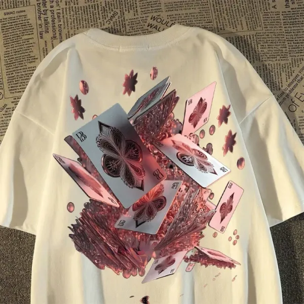 Design Playing Card Explosion Graphic T-Shirt - 1