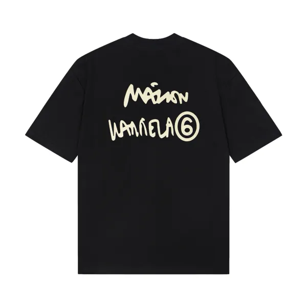 Maison Margiela 6 Logo Back Print Black T-Shirt - 1