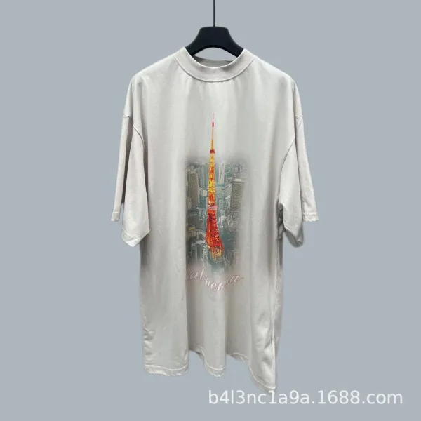 Balenciaga Tokyo Tower Graphic Oversized T-Shirt - 1