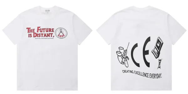 Comme des Garçons Play The Future Is Distant White T-Shirt - 1