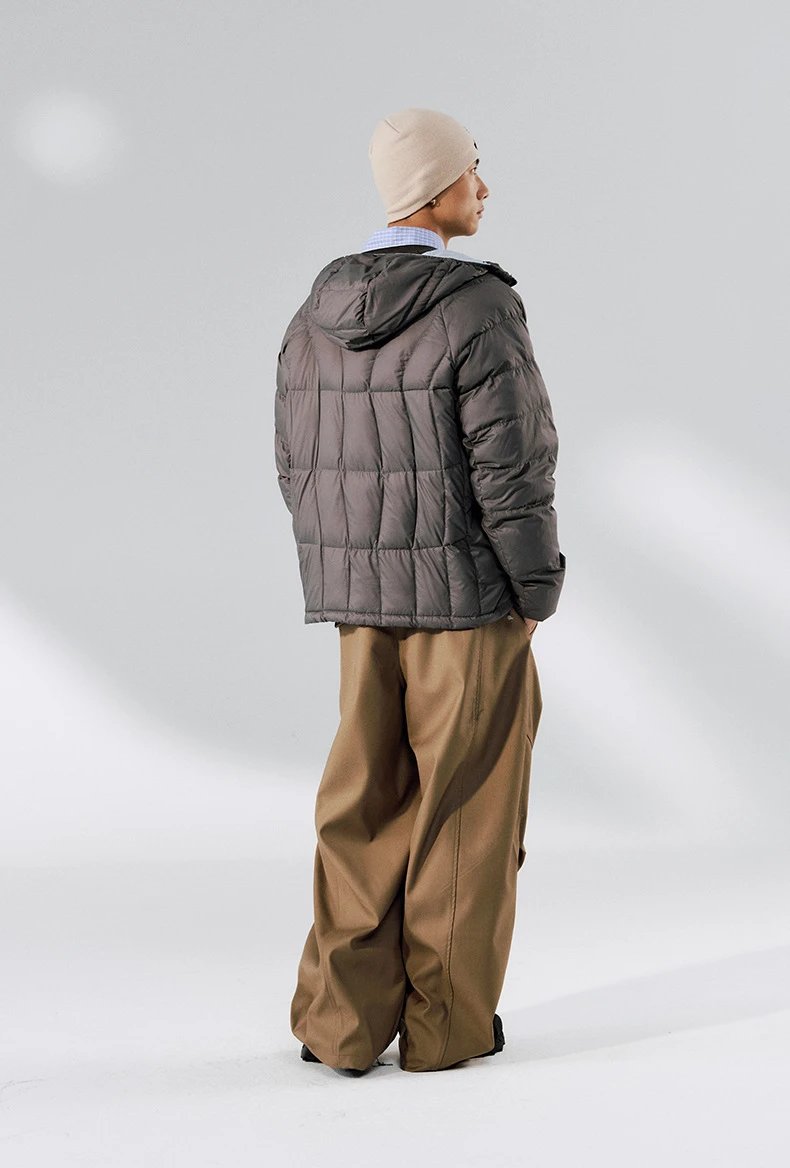 Design Quilted Hooded Puffer Jacket Black Down Jacket - 22