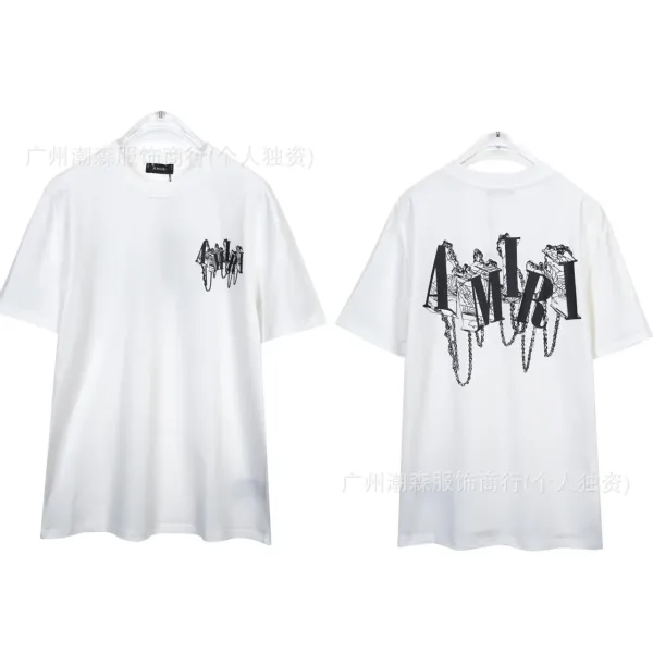 Amiri Chain Logo Graphic T-Shirt White - 1
