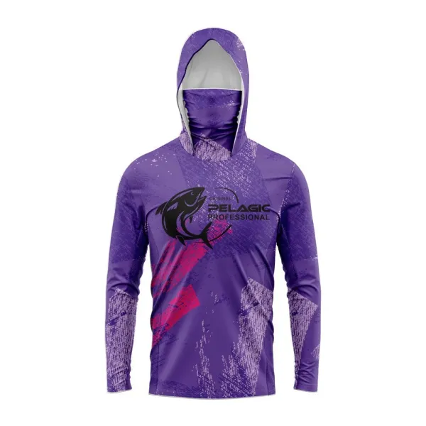 Design Pelagic Professional Hooded Performance Shirt Purple Hoodie - 1