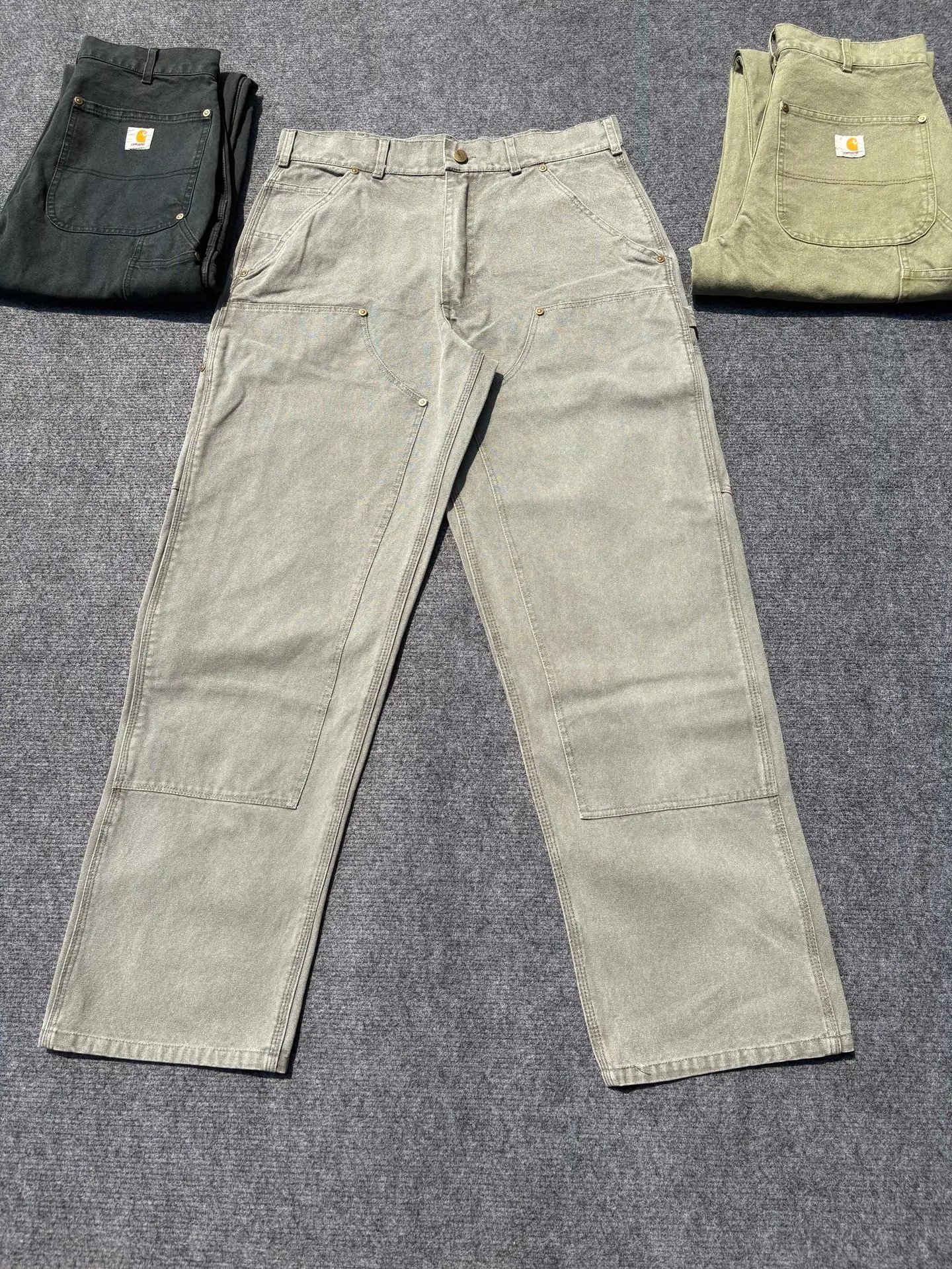 Carhartt Double Knee Work Pants Gray