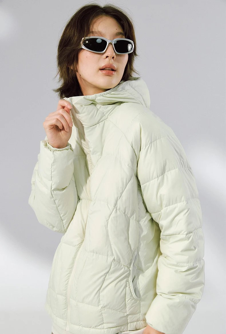 Design Quilted Hooded Puffer Jacket Black Down Jacket - 32