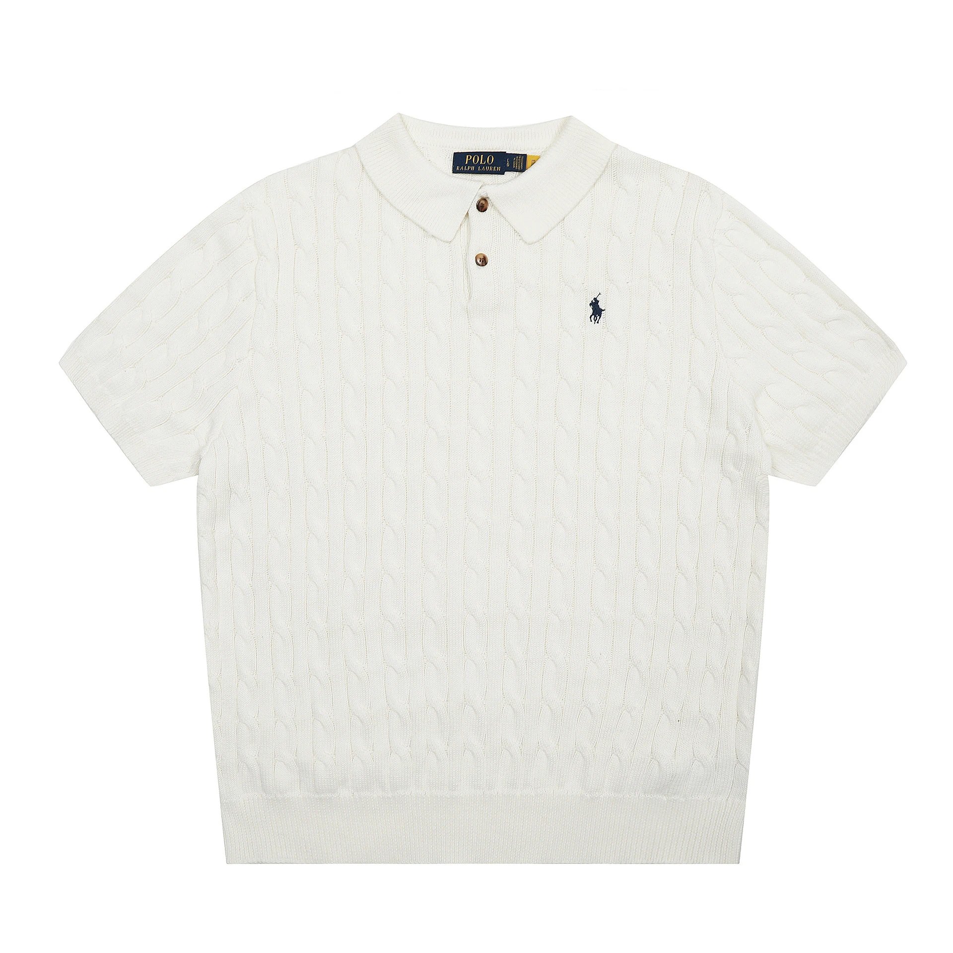 Polo Ralph Lauren Cable Knit Polo Gray Sweater - 3
