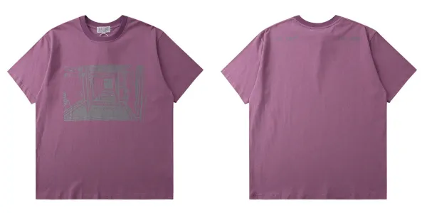 Design CAV Empt Corridor Print T-Shirt Purple T-Shirts - 1