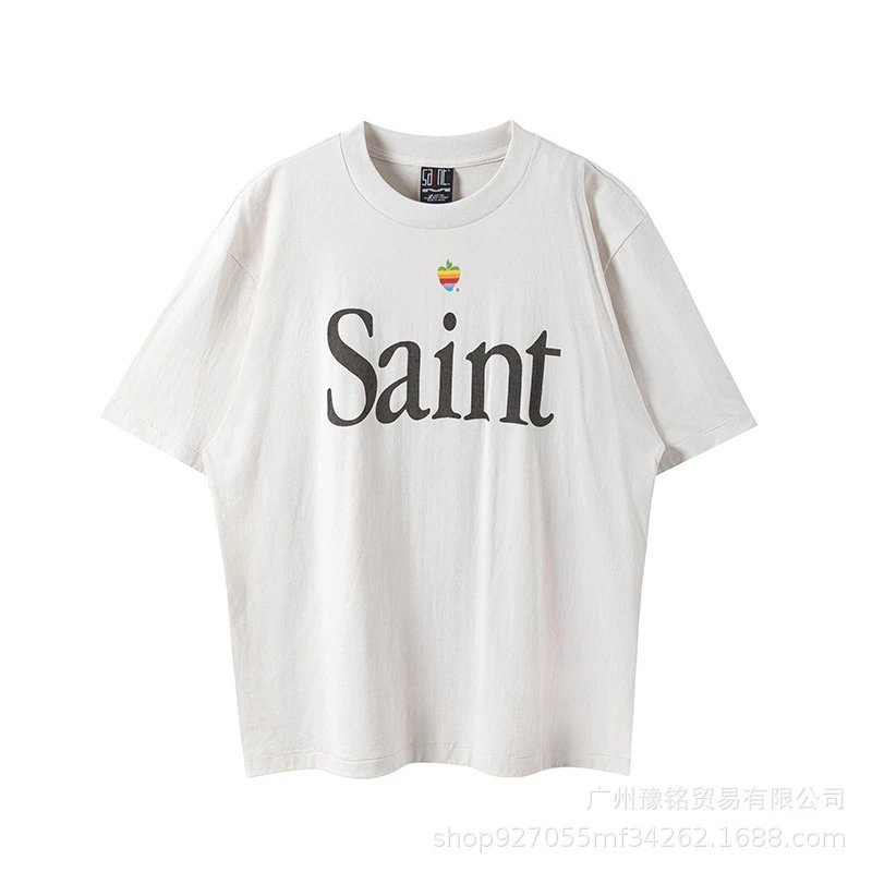 Design Saint Graphic Print Oversized T-Shirt Charcoal - 10