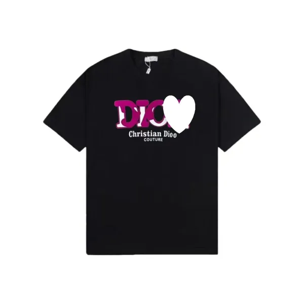 Dior Christian Dior Couture Pink Logo Black T-Shirt - 1