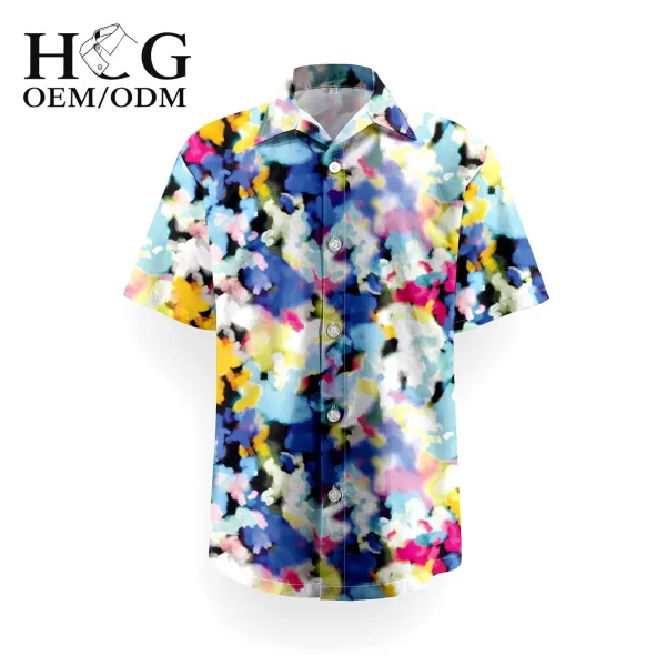 Design H&G Abstract Print Short-Sleeve Button-Up Shirt Multicolor Shirt - 1