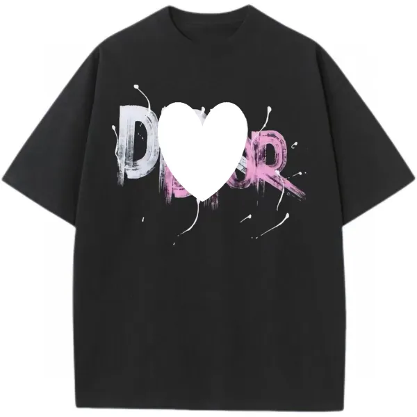 Dior Paint Splatter DIOR Graphic Black T-Shirt - 1