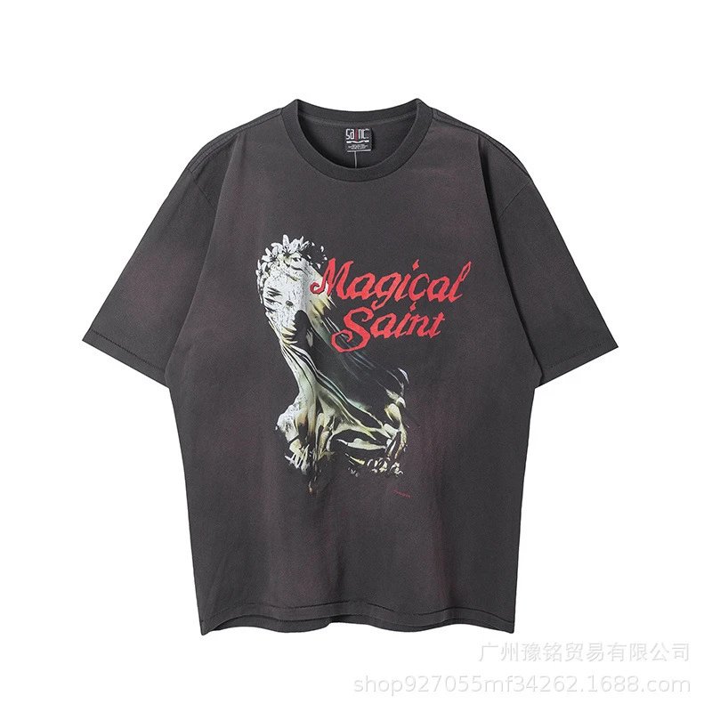 Design Saint Graphic Print Oversized T-Shirt Charcoal - 11