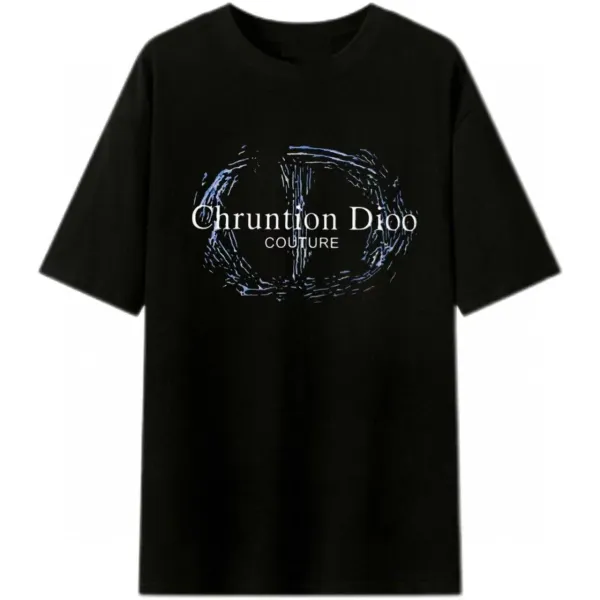 Design Chruntion Dioo Couture Graphic Print Black T-Shirt T-Shirts - 1