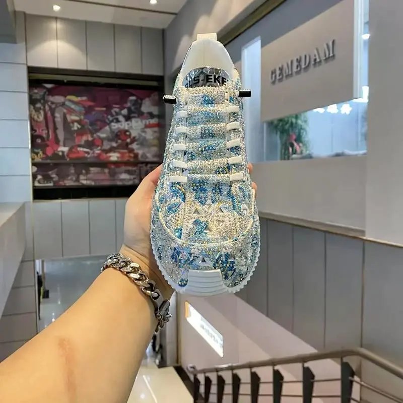 Design Fen Rode Embellished Crystal Sneakers - 4