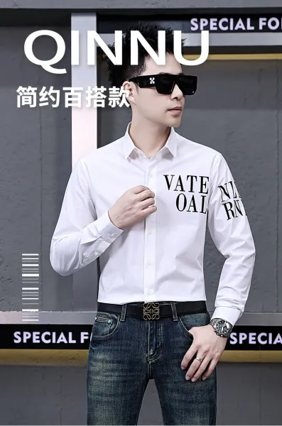 Design Graphic Print Long Sleeve Shirt Black - 6