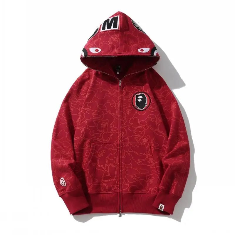 A Bathing Ape Shark Hoodie Army Green Camo Zip-Up Hoodie - 5
