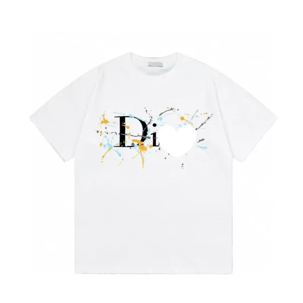 Dior Di❤️ Splatter Print White T-Shirt - 1