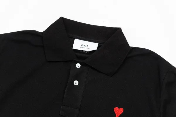 Comme des Garçons Play Heart Logo Black Polo Polo Shirt - 4